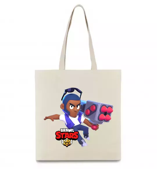 Эко-сумка Brawl Stars Брок Бежевый фото