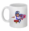 Чашка керамическая Brawl Stars Брок Белый фото