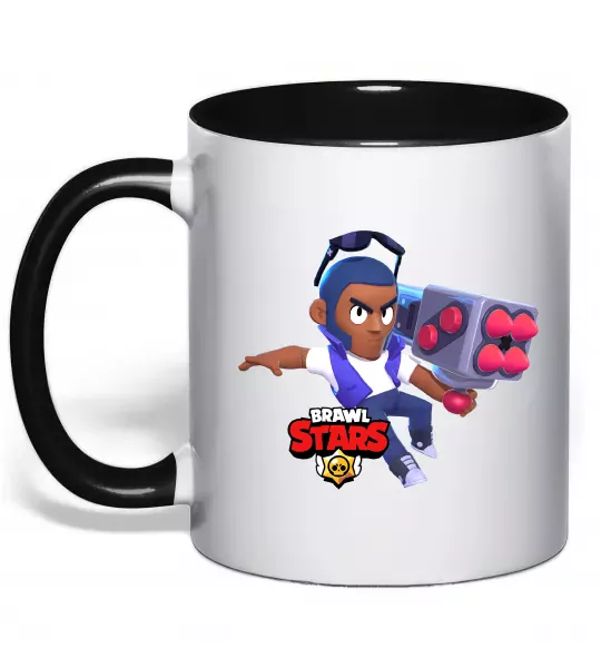 Чашка с цветной ручкой Brawl Stars Брок Черный фото