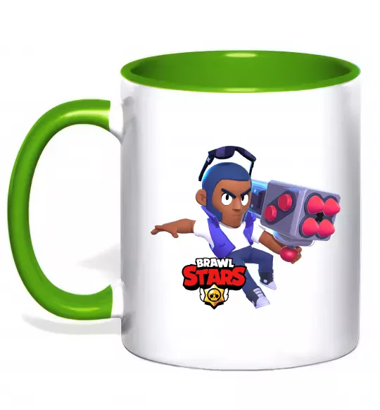Чашка с цветной ручкой Brawl Stars Брок Зеленый фото