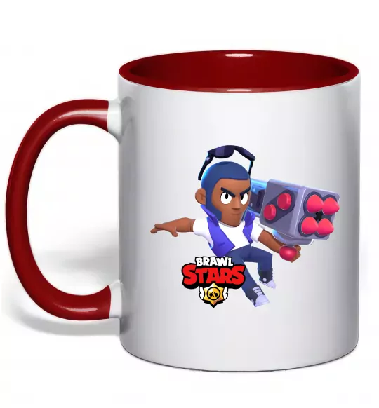 Чашка с цветной ручкой Brawl Stars Брок Красный фото