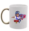 Чашка с цветной ручкой Brawl Stars Брок Золото фото