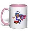 Чашка с цветной ручкой Brawl Stars Брок Нежно розовый фото