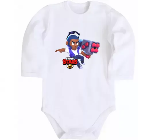 Детский боди Brawl Stars Брок Белый фото