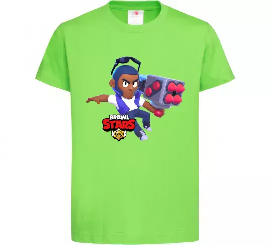 Детская футболка Brawl Stars Брок Лаймовый фото