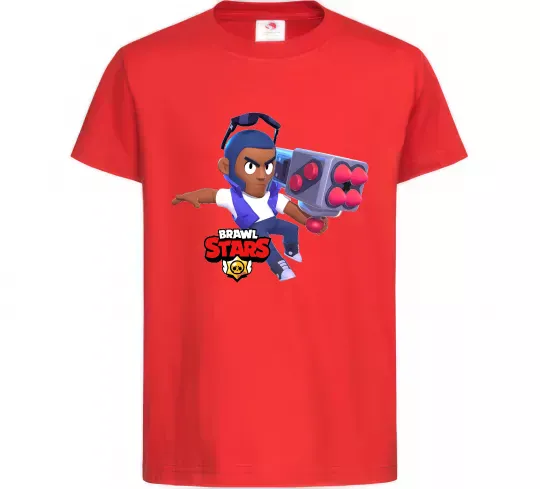 Детская футболка Brawl Stars Брок Красный фото