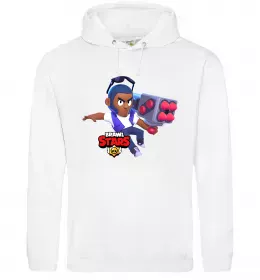 Мужская толстовка (худи) Brawl Stars Брок Белый фото