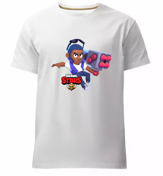 Мужская премиум футболка Brawl Stars Брок Белый фото
