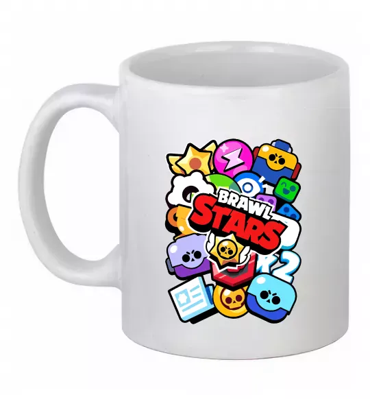 Чашка керамическая Brawl Stars атрибути Белый фото