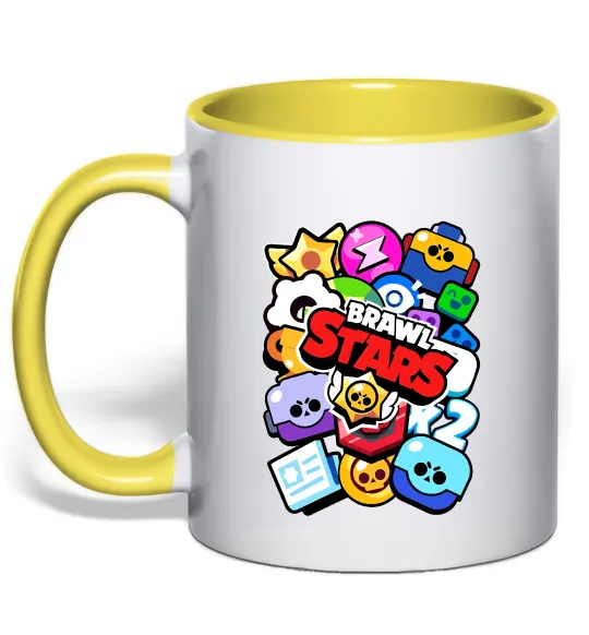 Чашка з кольоровою ручкою Brawl Stars атрибути Лимонний фото