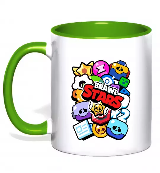 Чашка с цветной ручкой Brawl Stars атрибути Зеленый фото