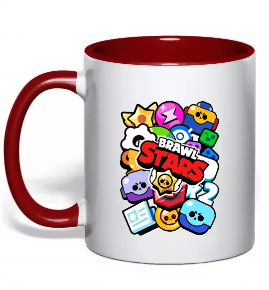 Чашка с цветной ручкой Brawl Stars атрибути Красный фото