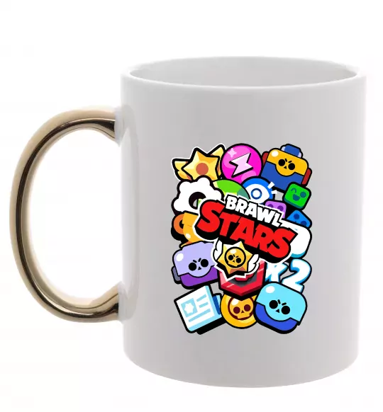 Чашка с цветной ручкой Brawl Stars атрибути Золото фото