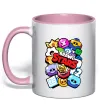 Чашка с цветной ручкой Brawl Stars атрибути Нежно розовый фото