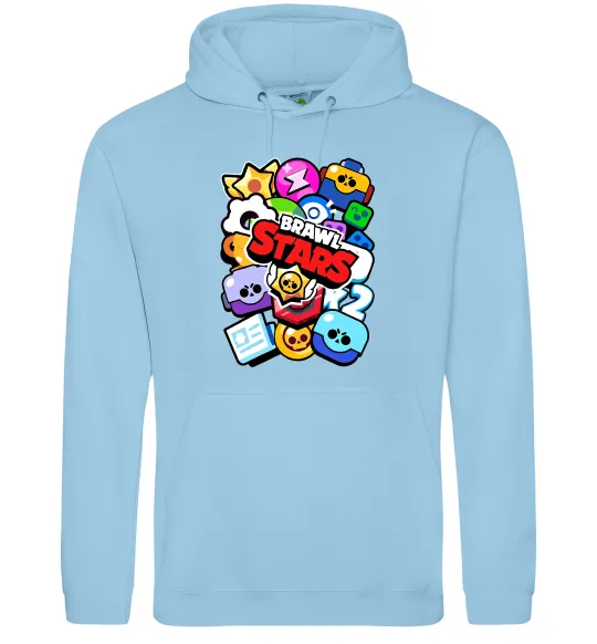 Женская толстовка (худи) Brawl Stars атрибути Голубой фото