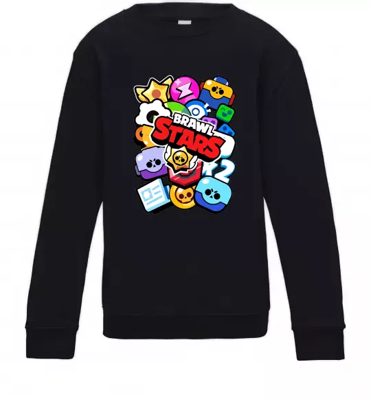 Дитячий світшот Brawl Stars атрибути Чорний фото