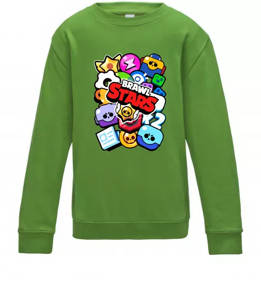 Дитячий світшот Brawl Stars атрибути Лаймовий фото