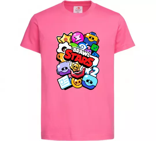 Детская футболка Brawl Stars атрибути Ярко-розовый фото