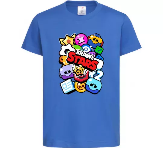 Детская футболка Brawl Stars атрибути Ярко-синий фото