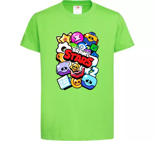 Детская футболка Brawl Stars атрибути Лаймовый фото