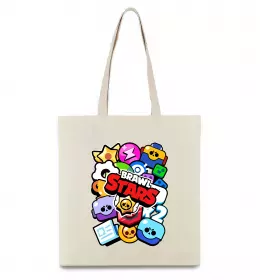 Эко-сумка Brawl Stars атрибути Бежевый фото