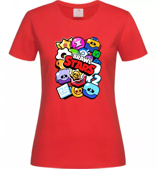 Жіноча футболка Brawl Stars атрибути Червоний фото