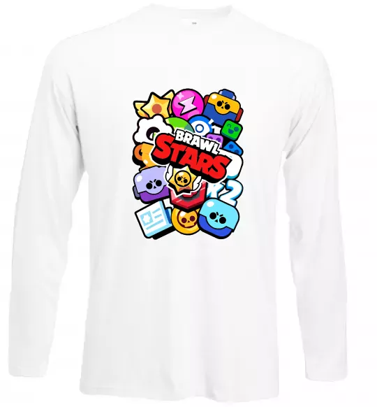 Лонгслив Brawl Stars атрибути Белый фото