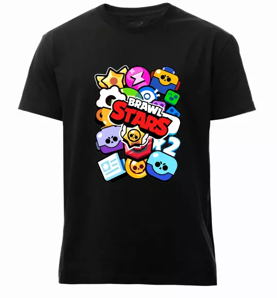 Мужская премиум футболка Brawl Stars атрибути Черный фото