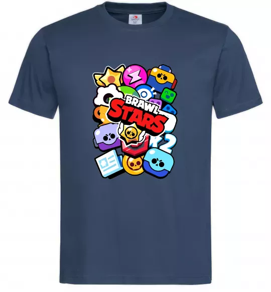 Мужская футболка Brawl Stars атрибути Темно-синий фото