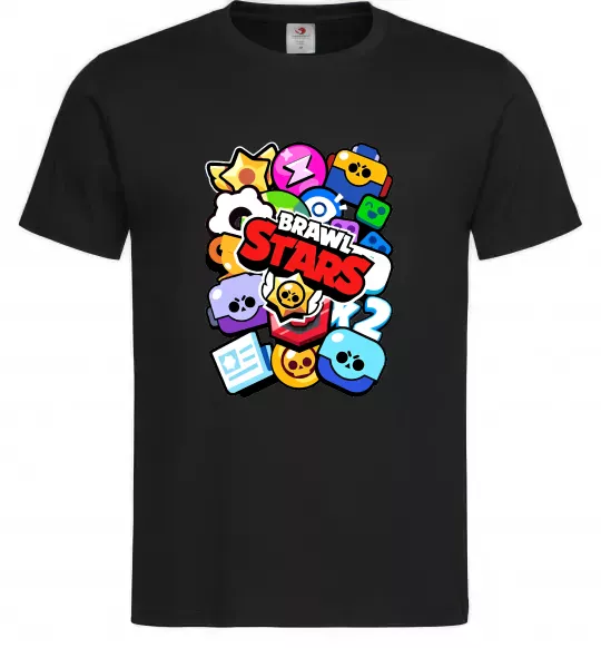 Мужская футболка Brawl Stars атрибути Черный фото