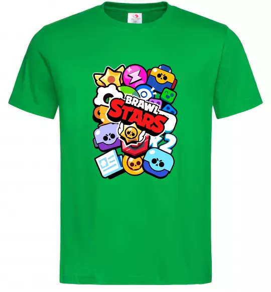 Мужская футболка Brawl Stars атрибути Зеленый фото