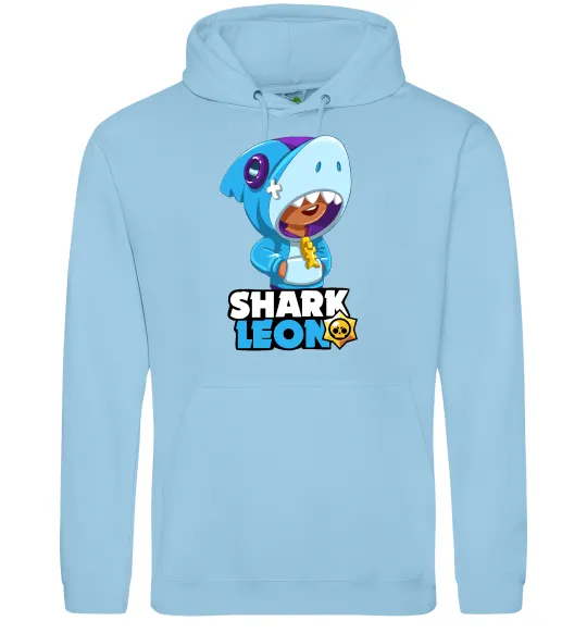 Чоловіча толстовка (худі) Brawl Stars Shark Leon Блакитний фото
