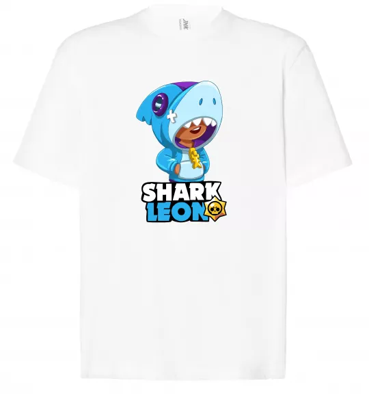 Футболка Оверсайз Brawl Stars Shark Leon Белый фото