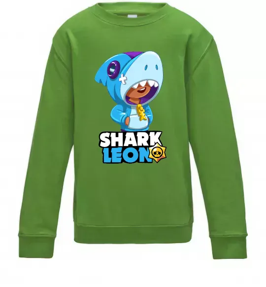 Дитячий світшот Brawl Stars Shark Leon Лаймовий фото