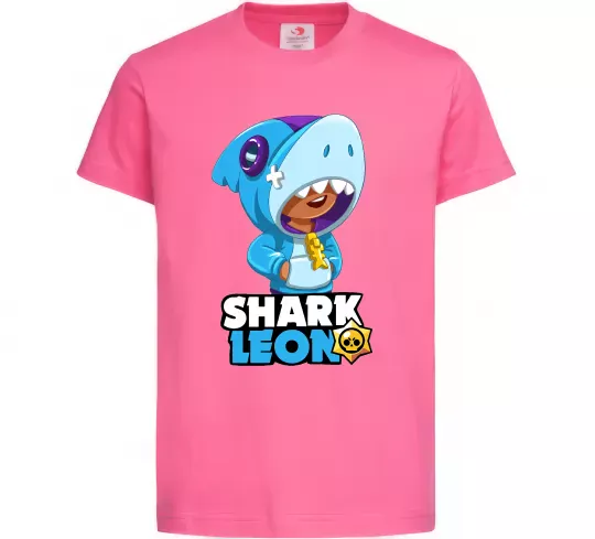 Дитяча футболка Brawl Stars Shark Leon Яскраво-рожевий фото