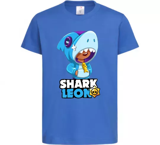Дитяча футболка Brawl Stars Shark Leon Яскраво-синій фото