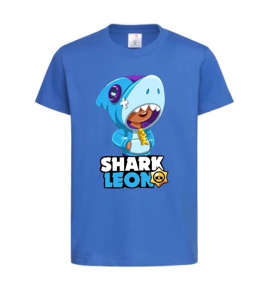Детская футболка Brawl Stars Shark Leon Ярко-синий фото