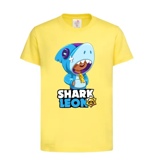 Детская футболка Brawl Stars Shark Leon Лимонный фото