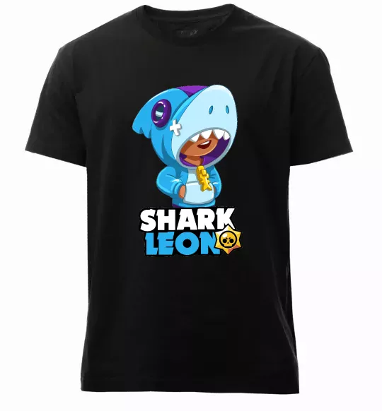 Мужская премиум футболка Brawl Stars Shark Leon Черный фото