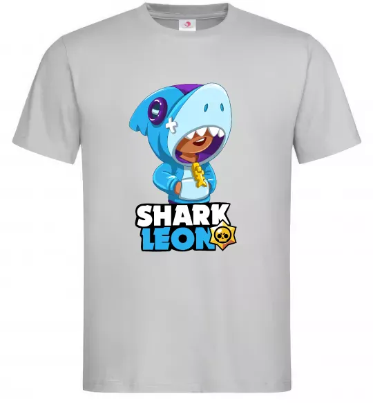 Мужская футболка Brawl Stars Shark Leon Серый фото