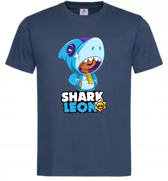 Мужская футболка Brawl Stars Shark Leon Темно-синий фото