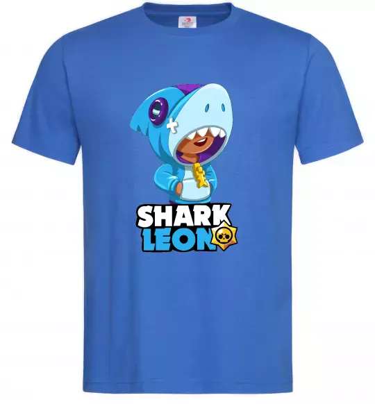 Мужская футболка Brawl Stars Shark Leon Ярко-синий фото