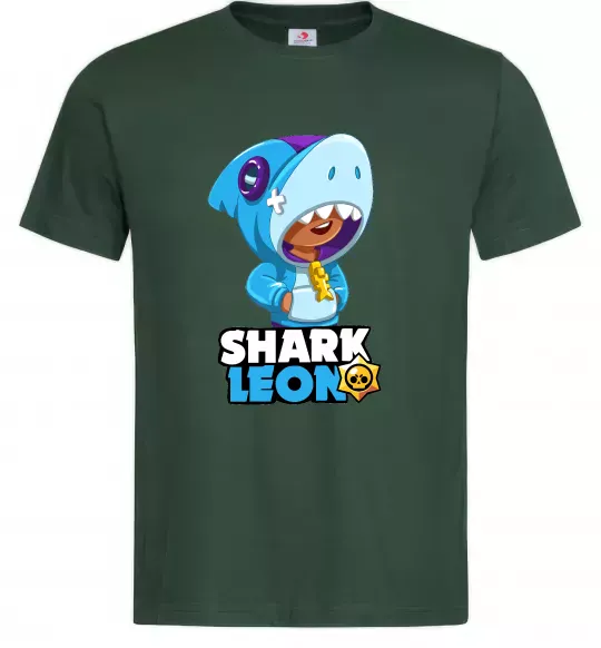 Мужская футболка Brawl Stars Shark Leon Темно-зеленый фото