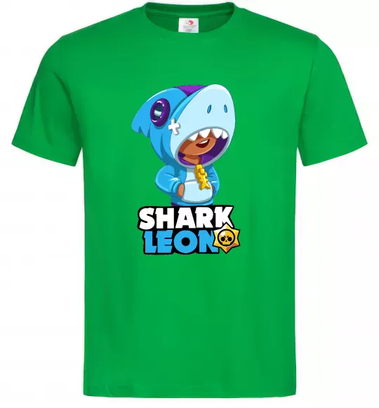 Мужская футболка Brawl Stars Shark Leon Зеленый фото