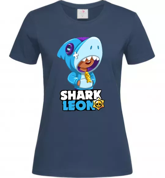 Жіноча футболка Brawl Stars Shark Leon Темно-синій фото