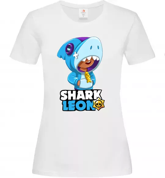 Жіноча футболка Brawl Stars Shark Leon Білий фото