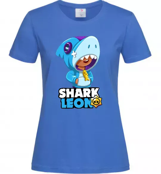 Жіноча футболка Brawl Stars Shark Leon Яскраво-синій фото