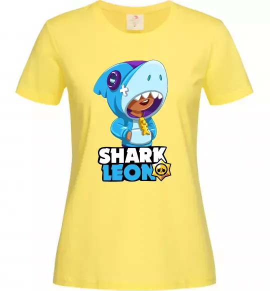 Жіноча футболка Brawl Stars Shark Leon Лимонний фото