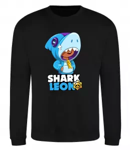 Свитшот Brawl Stars Shark Leon Черный фото