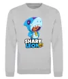 Свитшот Brawl Stars Shark Leon Серый меланж фото